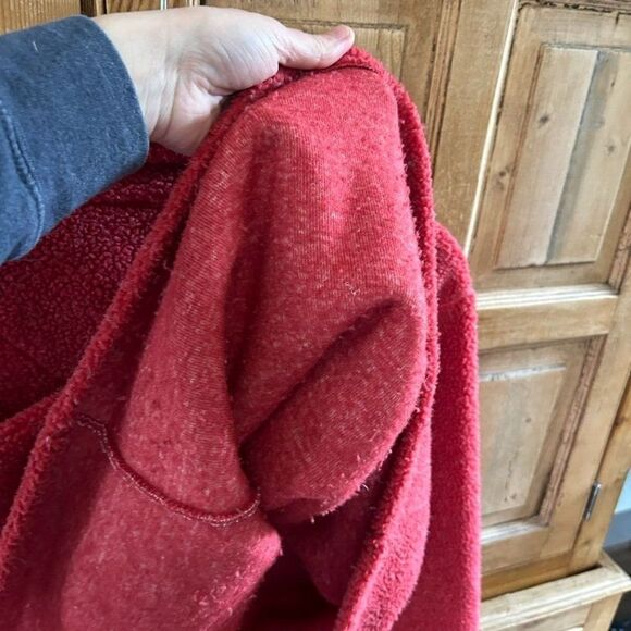 Vintage Real Comfort Red Sherpa Jacket Coatigan Button Front Sweater Cozy - Picture 10 of 10